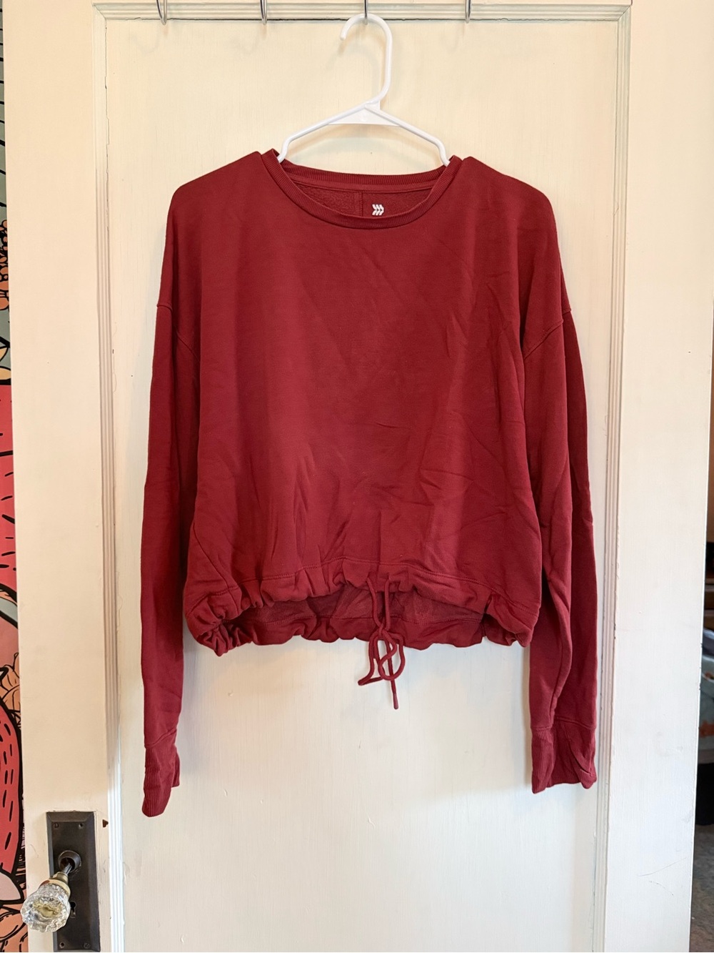 all in motion Rust Orange Drawstring-Hem Long Sleeve Sweatshirt